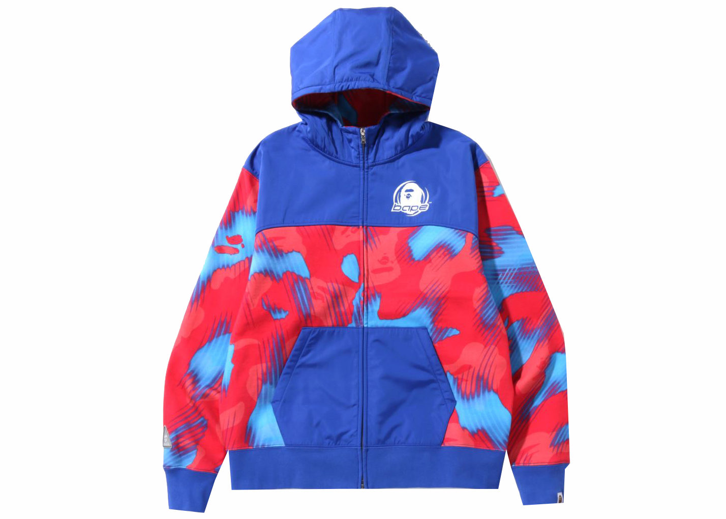 BAPE Stroke Camo Relaxed Fit Zip Hoodie Red Men's - SS22 - US