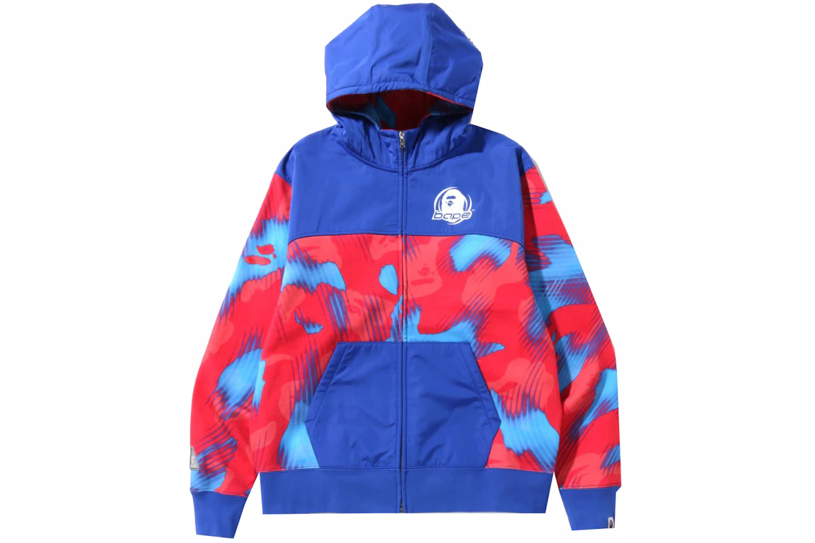 BAPE Stroke Camo Relaxed Fit Zip Hoodie Red
