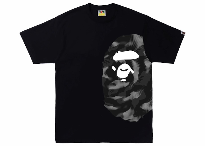 BAPE Stroke Camo Side Big Ape Head Tee Black/Black Men's - SS22 - US