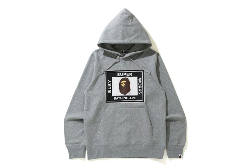 BAPE Super Busy Works Pullover Hoodie Gray