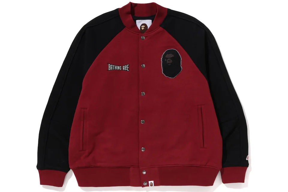 BAPE Sweat Varsity Jacket Burgundy Homme - SS23 - FR