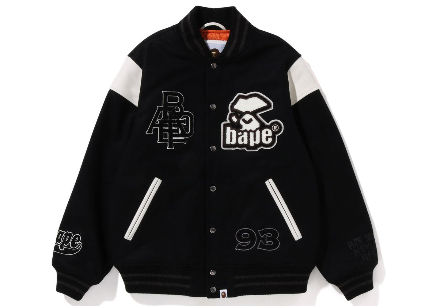 BAPE Switch Shoulder Varsity Jacket Black Men's - FW22 - US