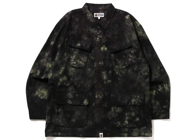 BAPE Tie Dye Army Jungle Fatigue Shirt Jacket Black Men's - SS22 - US