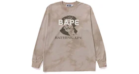 BAPE Tie Dye Bathing Ape L/S Tee Beige