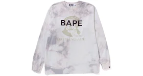 BAPE Tie Dye Bathing Ape L/S Tee White