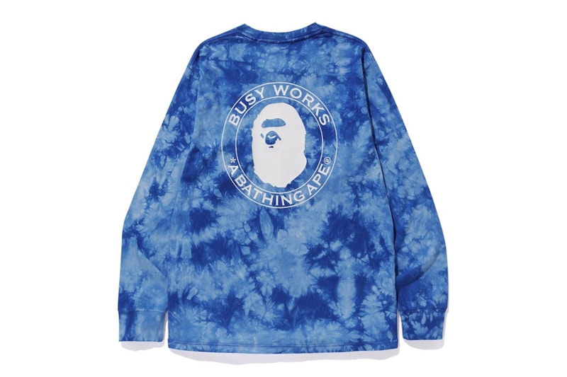 BAPE Tie Dye L/S Tee Blue Men's - SS20 - US