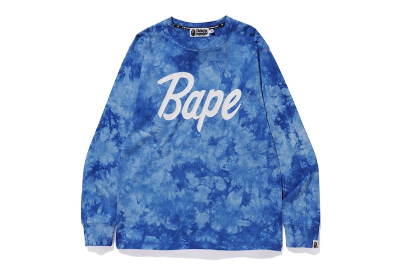 BAPE Tie Dye L/S Tee Blue Men's - SS20 - US