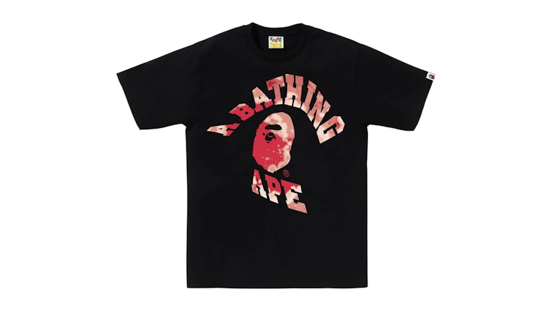 Men's BAPE Tie Dye Twist College T-Shirt in Black