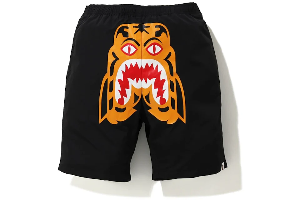 BAPE Tiger Beach Shorts Black