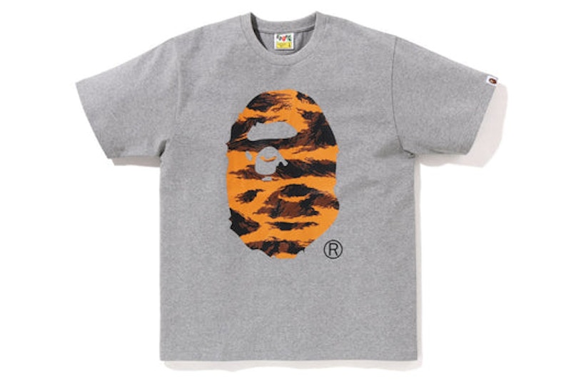 BAPE Tiger Camo Ape Head Tee Grey Men's - FW22 - US