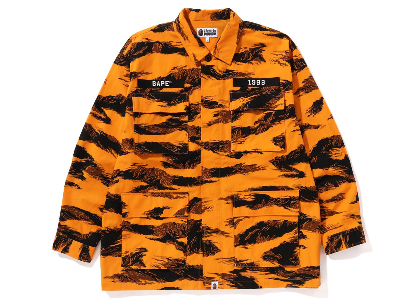 BAPE Grid Camo Relaxed Fit Fish Tail Coat Black