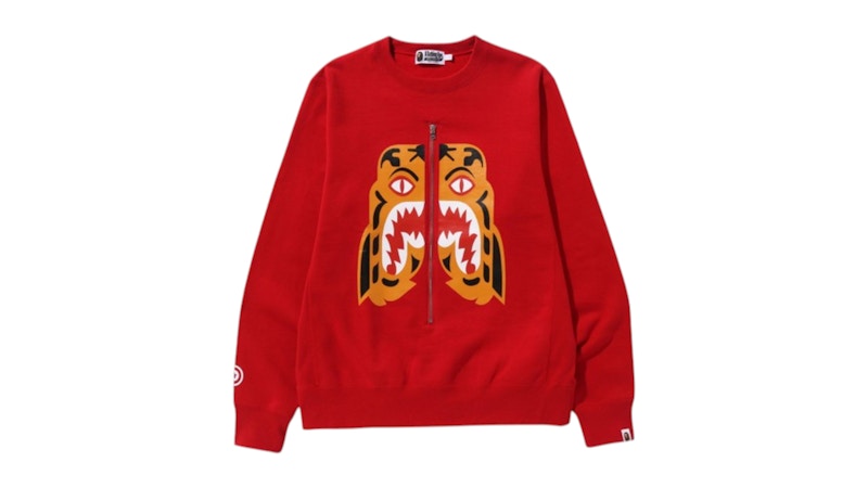 BAPE Tiger Crewneck Crewneck Red