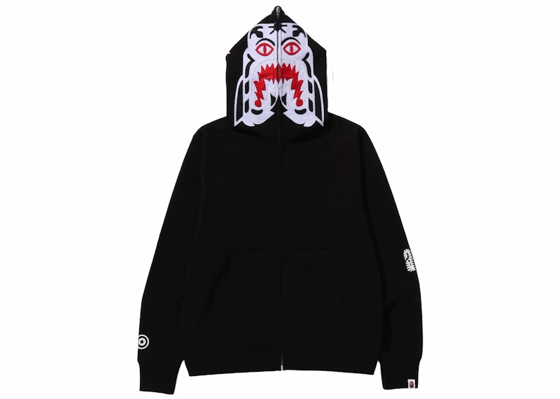 BAPE Tiger Full Zip Hoodie (FW23) Black Men's - FW23 - US