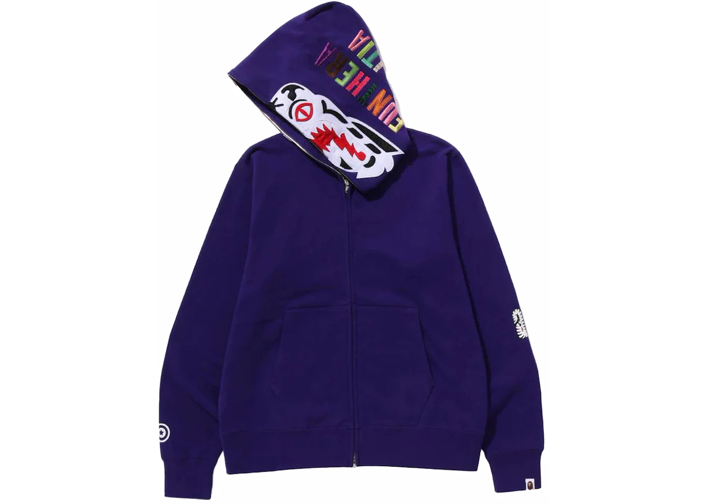 Purple bape full zip hoodie Clearance
