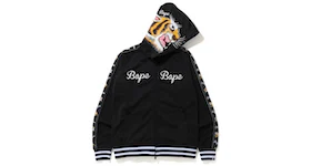 BAPE Tiger Jersey Full Zip Hoodie Black