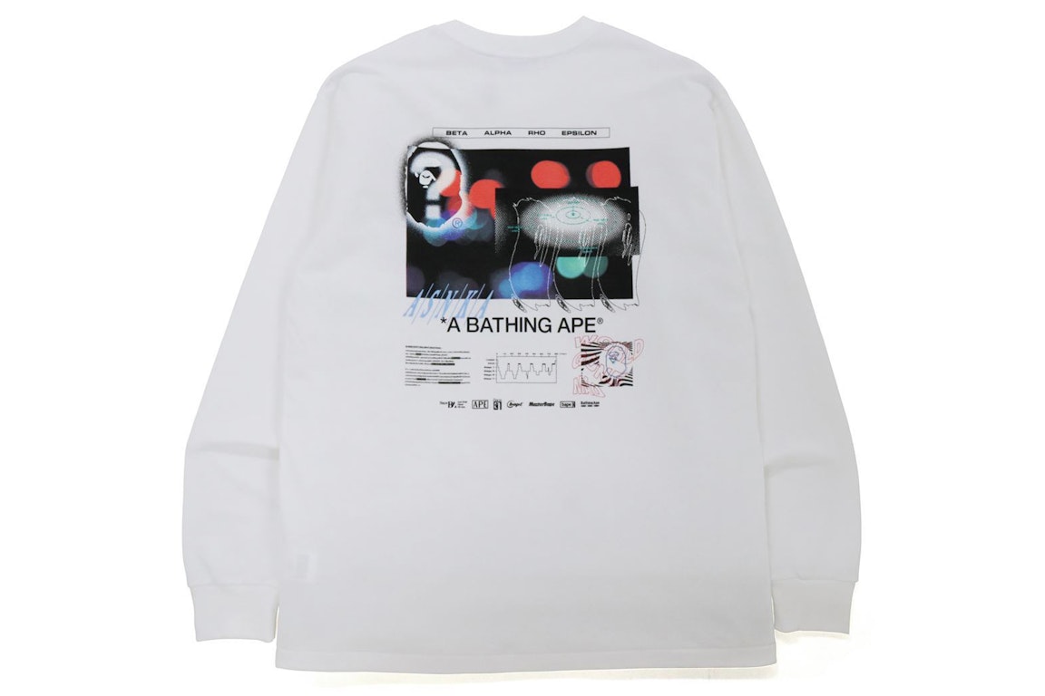 Pre-owned Bape Time To Sleep Relaxed Fit L/s Tee White