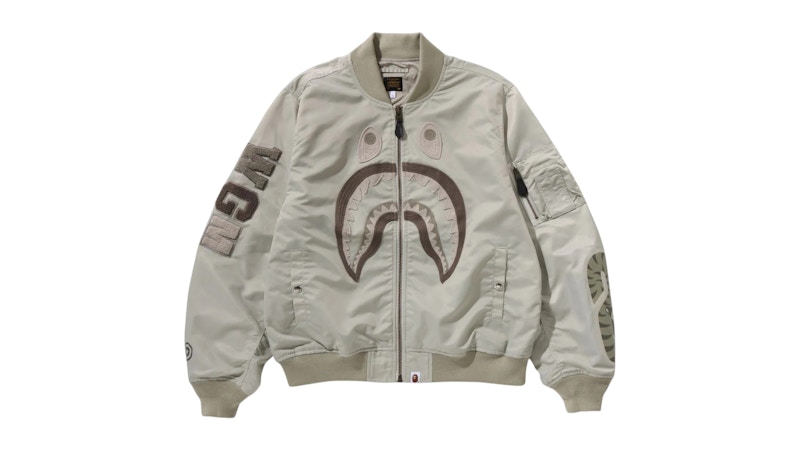 Bomber modello Shark con cucitura a catena tono su tono BAPE Beige