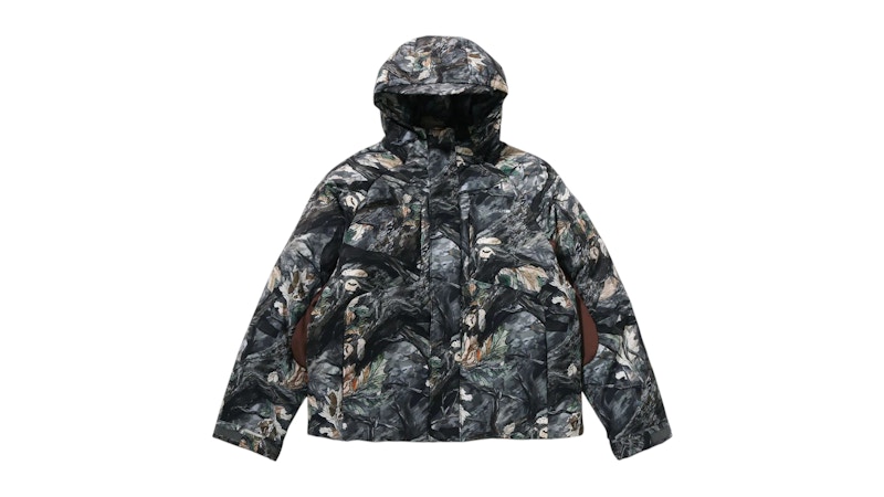 BAPE Tree Edge Camo Metal Logo Down Jacket Brown