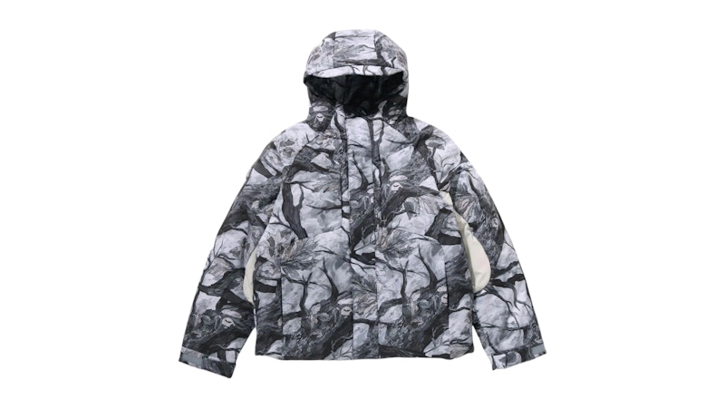 BAPE Tree Edge Camo Metal Logo Down Jacket White