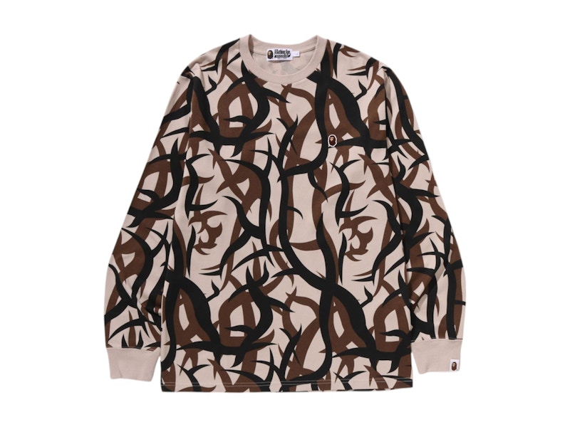 BAPE Trial Camo One Point L/S Tee Beige