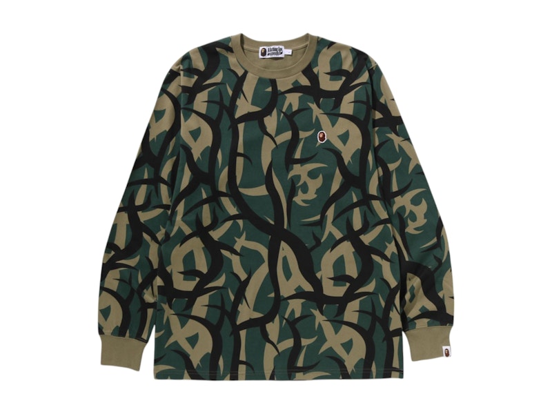 BAPE Trial Camo One Point L/S Tee Green