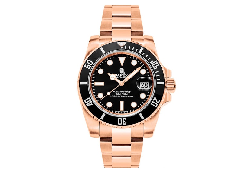 BAPE A Bathing Ape Type 1 Bapex Watch Silver Rose/Black/Black ...