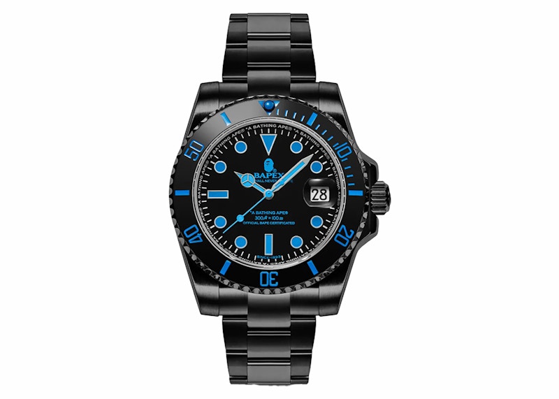 時計 BAPE CLASSIC TYPE 1 BAPEX® BLUE 青 エイプ文字盤の色ブルー系 ...