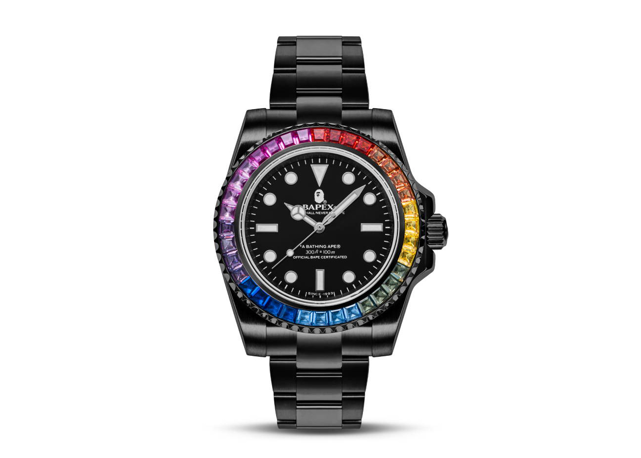 BAPE Type 1 Bapex Crystal Stone Watch Black - SS23 - US