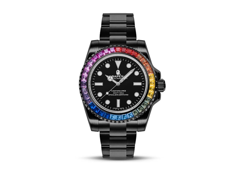 BAPE Type 1 Bapex Crystal Stone Watch Black - SS23 - GB