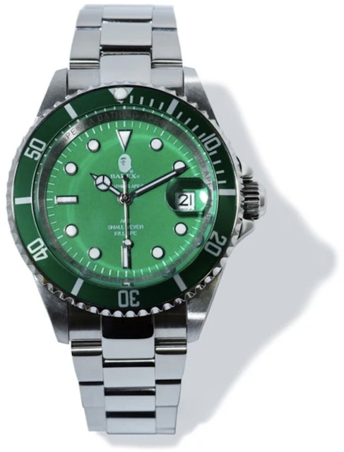 BAPE Type 1 Bapex Watch Silver/Green - JP