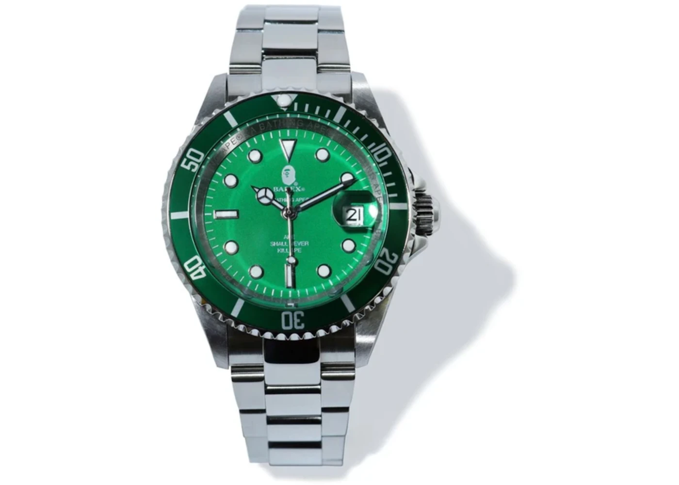 BAPE Type 1 Bapex Watch Silver/Green - US BAPE Type 1 Bapex Watch Silver/Green - US
