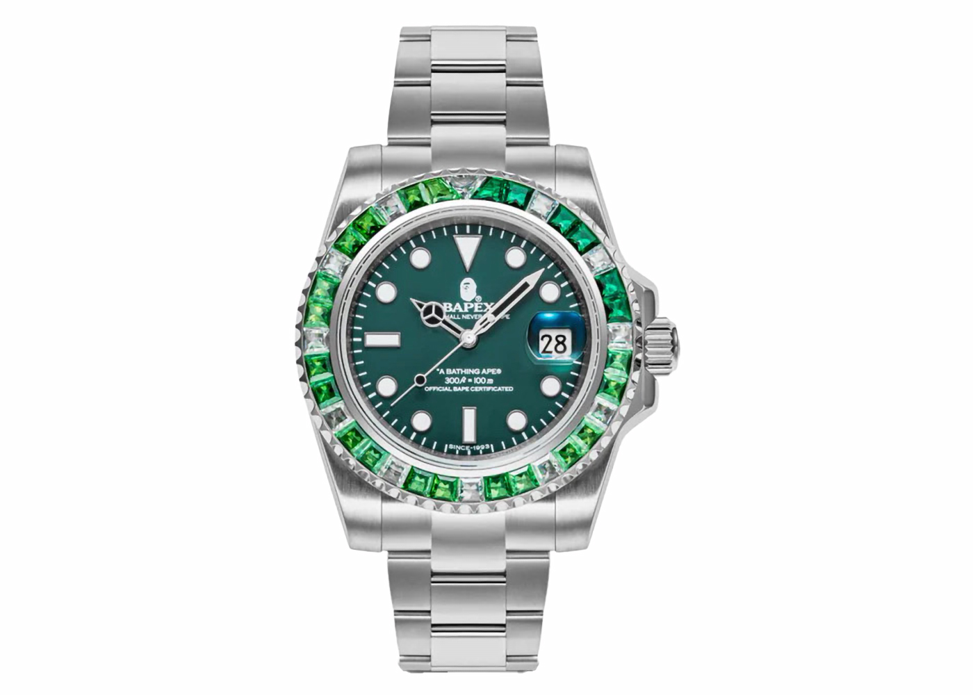 BAPE Type 1 Crystal Stone BAPEX Watch Green - FW23 - JP