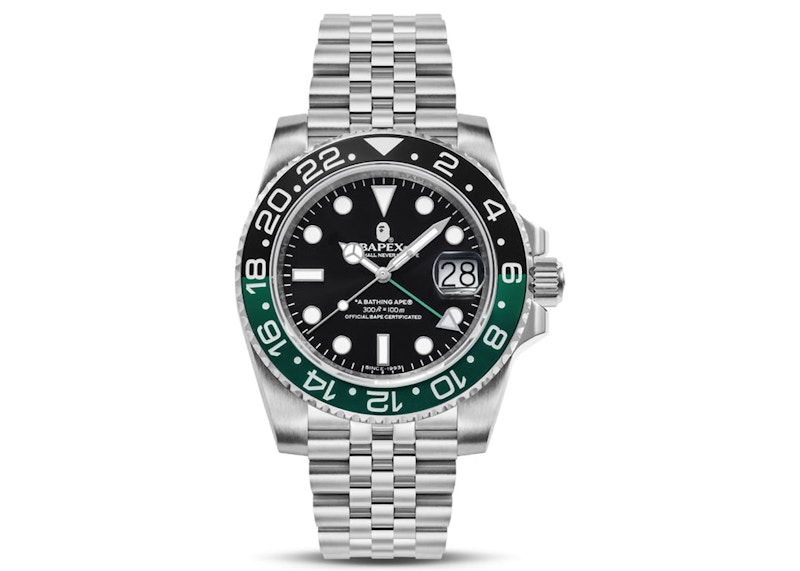 BAPE Type 2 Bapex #1 Watch Silver/Black/Green