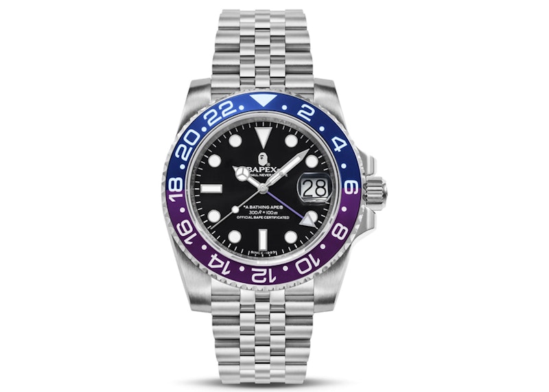 BAPE Type 2 Bapex #1 Watch Silver/Blue/Purple