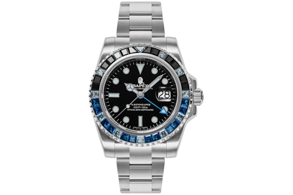 BAPE Type 2 Crystal Stone BAPEX Watch Black/Black
