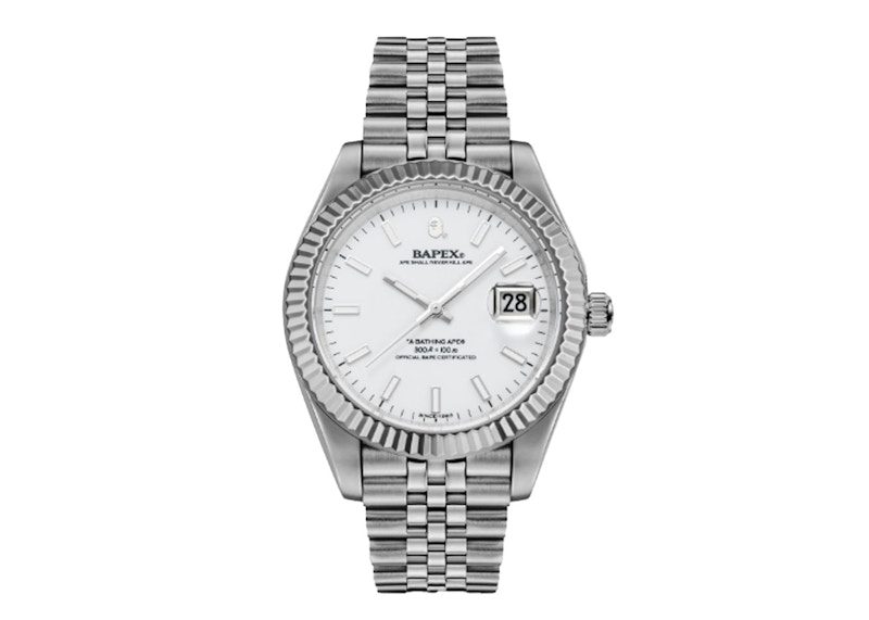 Men's BAPE Type 6 BAPEX Watch in Silver/White