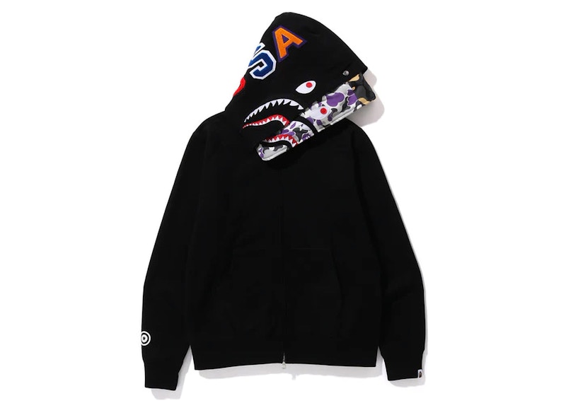 BAPE US Limited Collection Shark Full Zip Double Hoodie Black