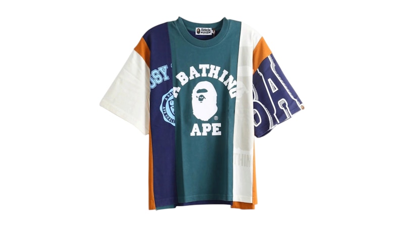 BAPE Upcycled Multi Logo Cropped Fit Tee Multi Multicolor