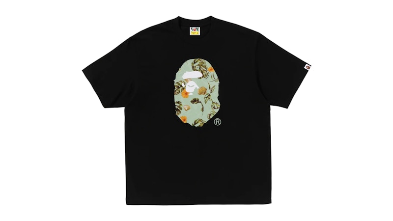 ◆BAPE◆ Vacation Pattern Ape Head Relaxed T-Shirt M BLACK 0 BAPE Vacation Pattern Ape Head Relaxed Fit Tee Black Men's