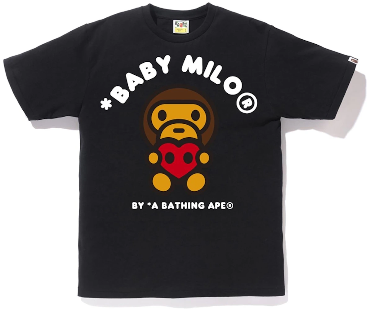 BAPE Valentine Heart Baby Milo Tee Black Men's - SS20 - US