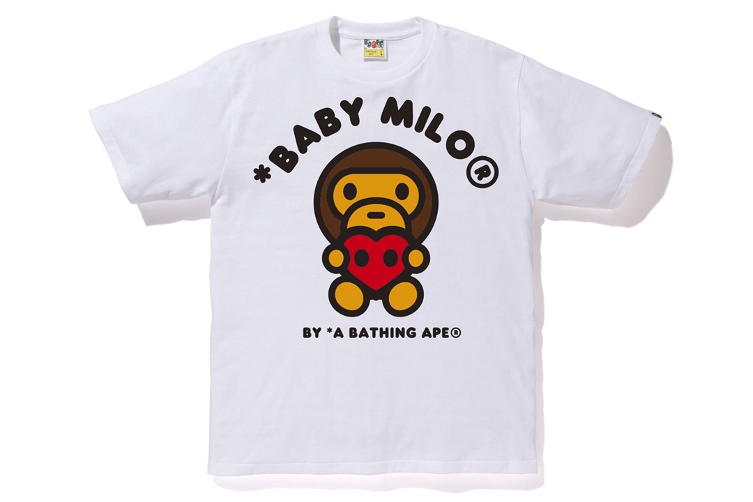BAPE Valentine Heart Baby Milo Tee White Men's - SS20 - US