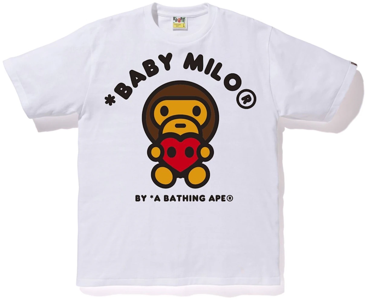 BAPE Valentine Heart Baby Milo Tee White Men's - SS20 - US