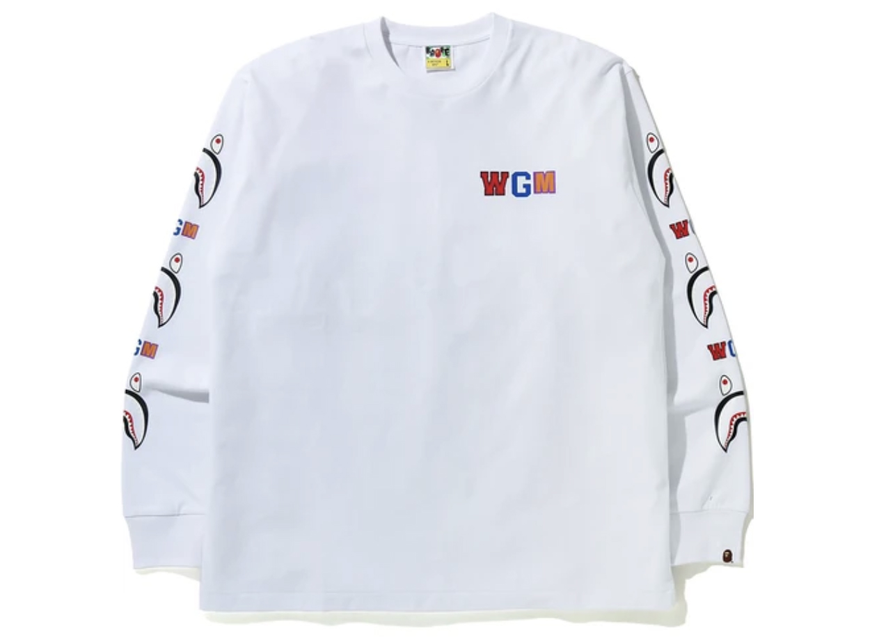 BAPE Ink Print Relaxed #1 L/S Tee White
