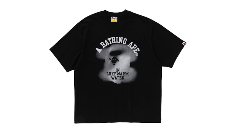 ◆BAPE◆ Water Print College Relaxed Fit T-Shirt M BLACK 001 WATER PRINT APE HEAD RELAXED FIT TEE MENS – us.bape.com