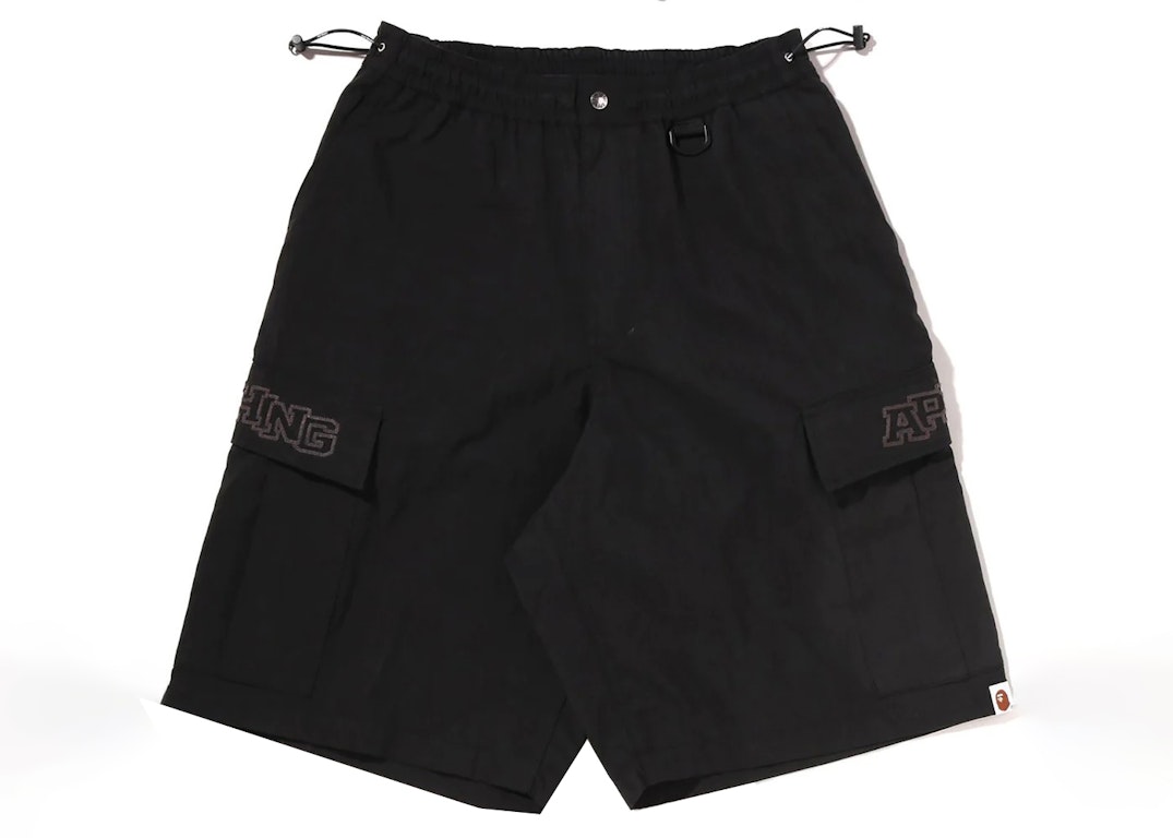 Pre-owned Bape Wide Cargo Shorts Black