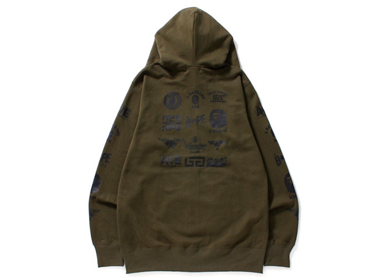 BAPE Wide Long Length Full Zip Olivedrab