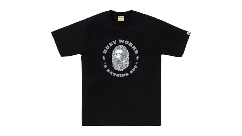 BAPE Wild Leopard Pattern Busy Works Sta Tee (FW25) Black