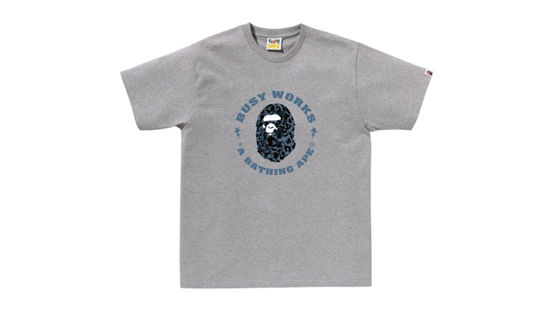 BAPE Wild Leopard Pattern Busy Works Sta Tee (FW25) Gray