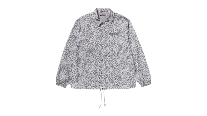 BAPE Wild Leopard Pattern Coach Jacket Gray