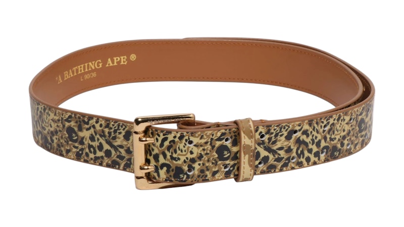 BAPE ベルト　ゴールド A BATHING APE Gold Camo Leather Belt BAPE Gold Buckle